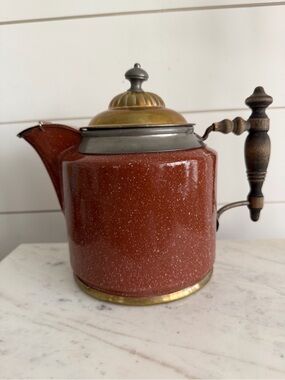 RARE Manning Bowman Coffee Pot Graniteware Enamelware